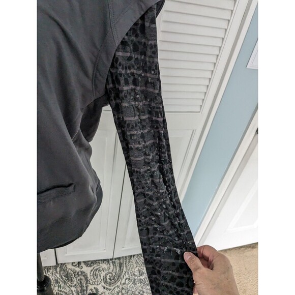 Lole Women's sz M Mixed Media Cotton Modal Grey Sweatshirt Pullover Burnout - Picture 2 of 15